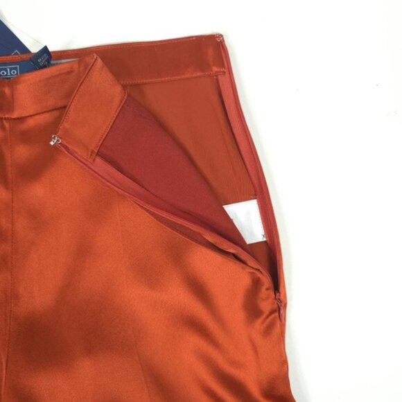 NWT POLO RALPH LAUREN 100% Silk Charmeuse Straight‎ Dress Pants Satin Size 00 - Picture 13 of 16